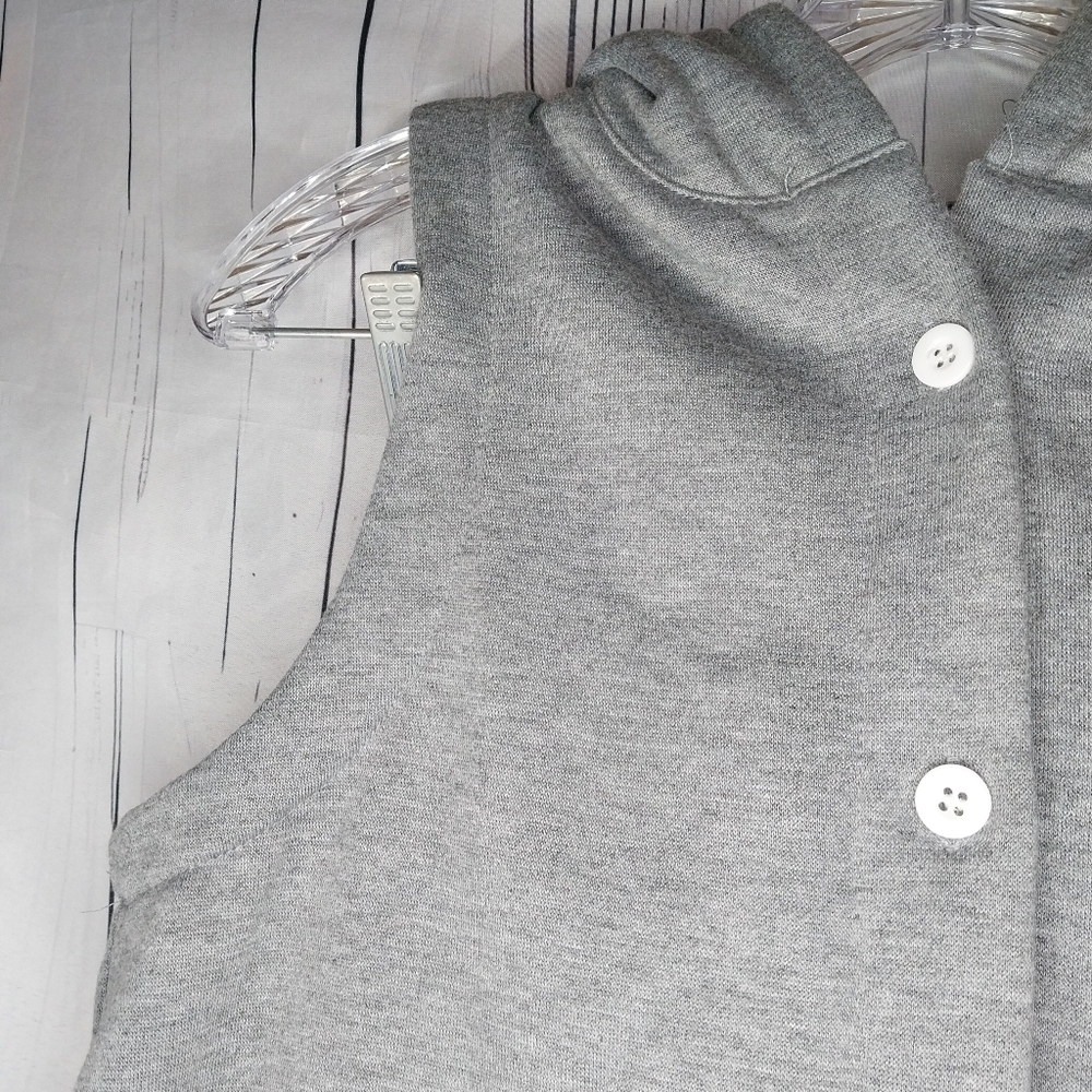 Zaful Gray Button-Up Hooded Vest Size 6 - Picture 4 of 15